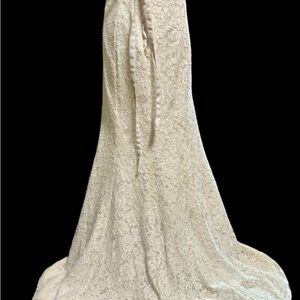 Vintage lace corset lace up back wedding dress